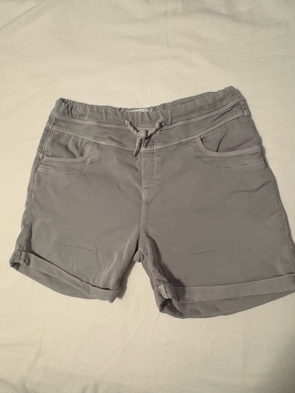 COJ Cup of Joe Grey Denim Jogger Shorts Elastic Waist Drawstring Size XL